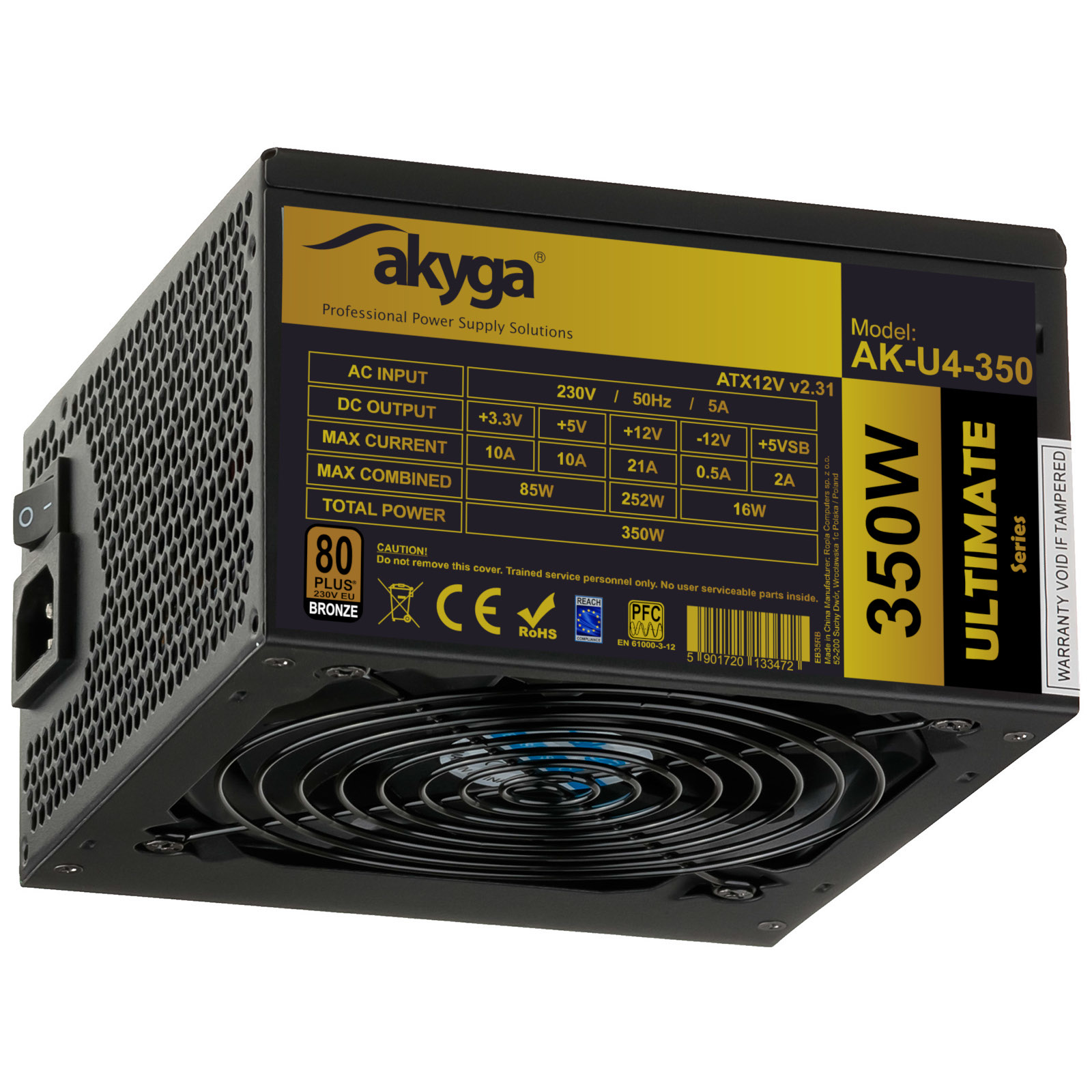 ATX nätaggregat 350W - PSU 80+