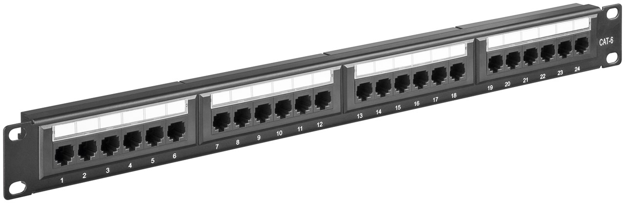 Patchpanel 19" 24-port Cat6 UTP