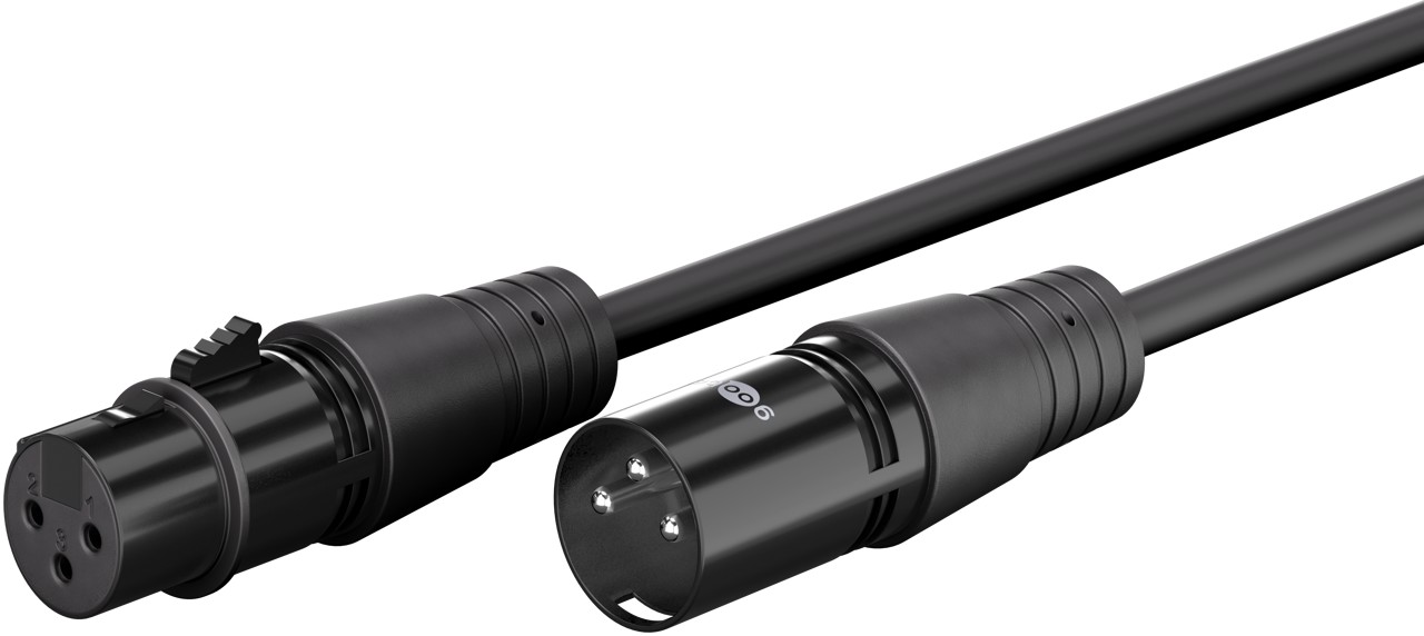 Balanserad XLR-kabel 3-pol hane till hona 3m