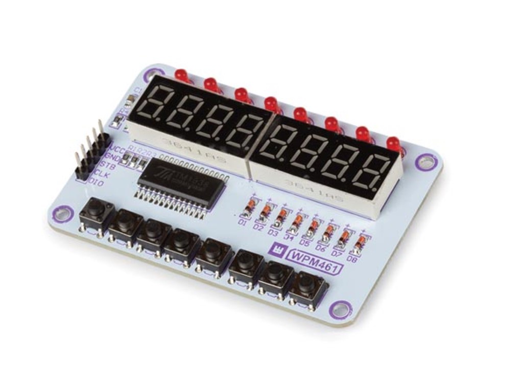 Knapp- och LED-displaymodul 8-bit med serie-interface