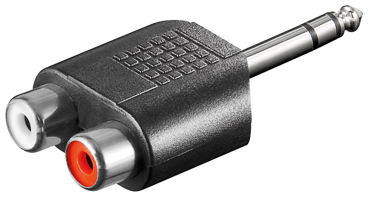 6.3mm hane till 2x RCA hona stereo