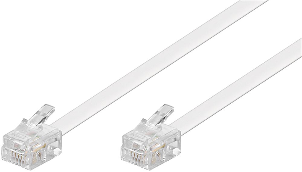 RJ11 modular signal- och telekabel 15m vit