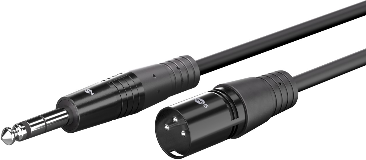 Balanserad kabel XLR hane till 6.3mm TRS hane 2m