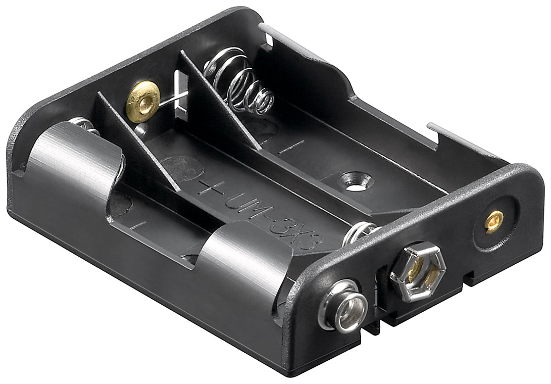 Batterihållare 3x AA kontakt (6F22)