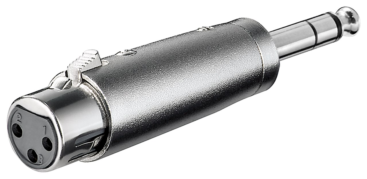 Adapter 3-pol XLR hona till 6.3mm hane stereo