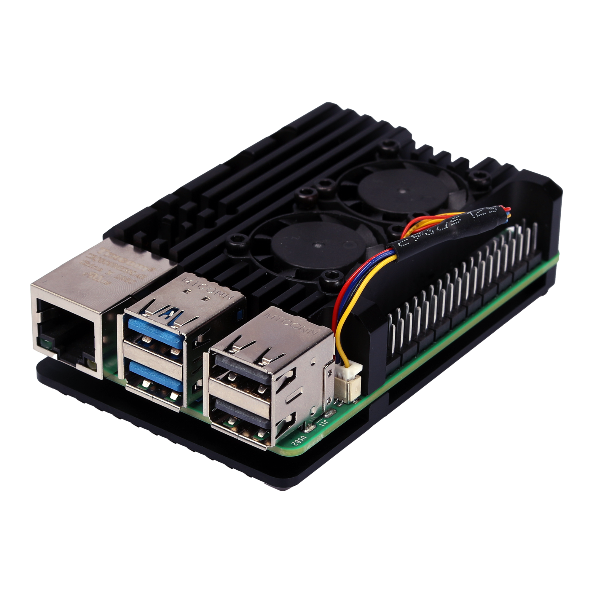 Kylflänslåda för Raspberry Pi 5 med fläkt
