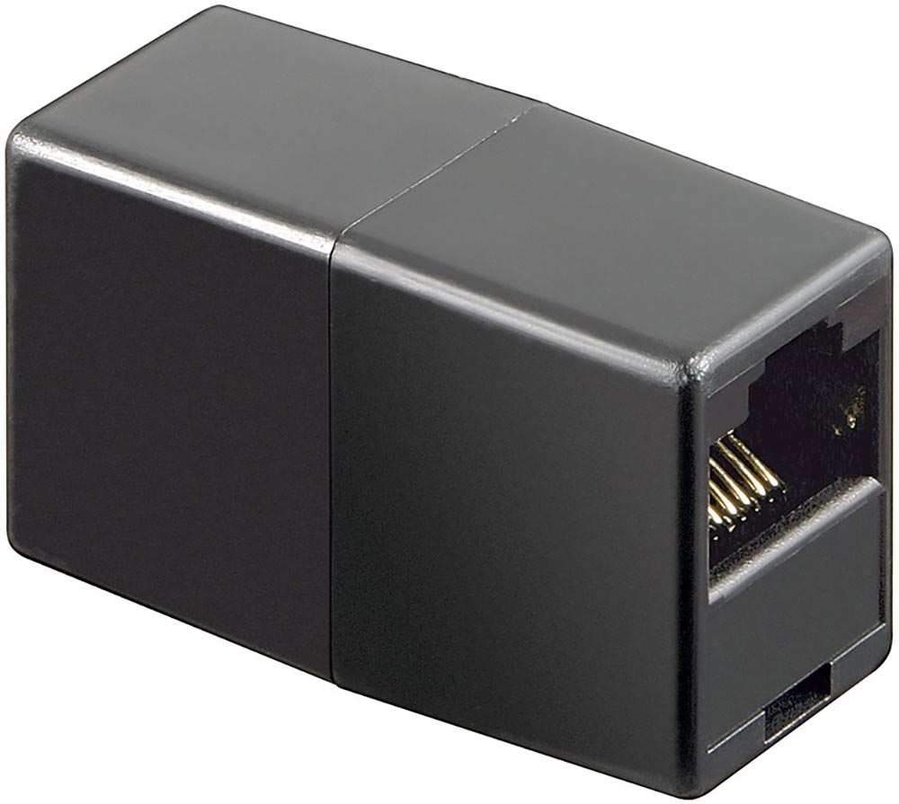 RJ45 modularadapter svart rak