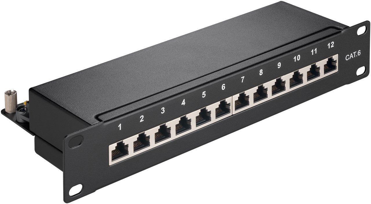 Patchpanel 10" 12-port Cat6 UTP/STP