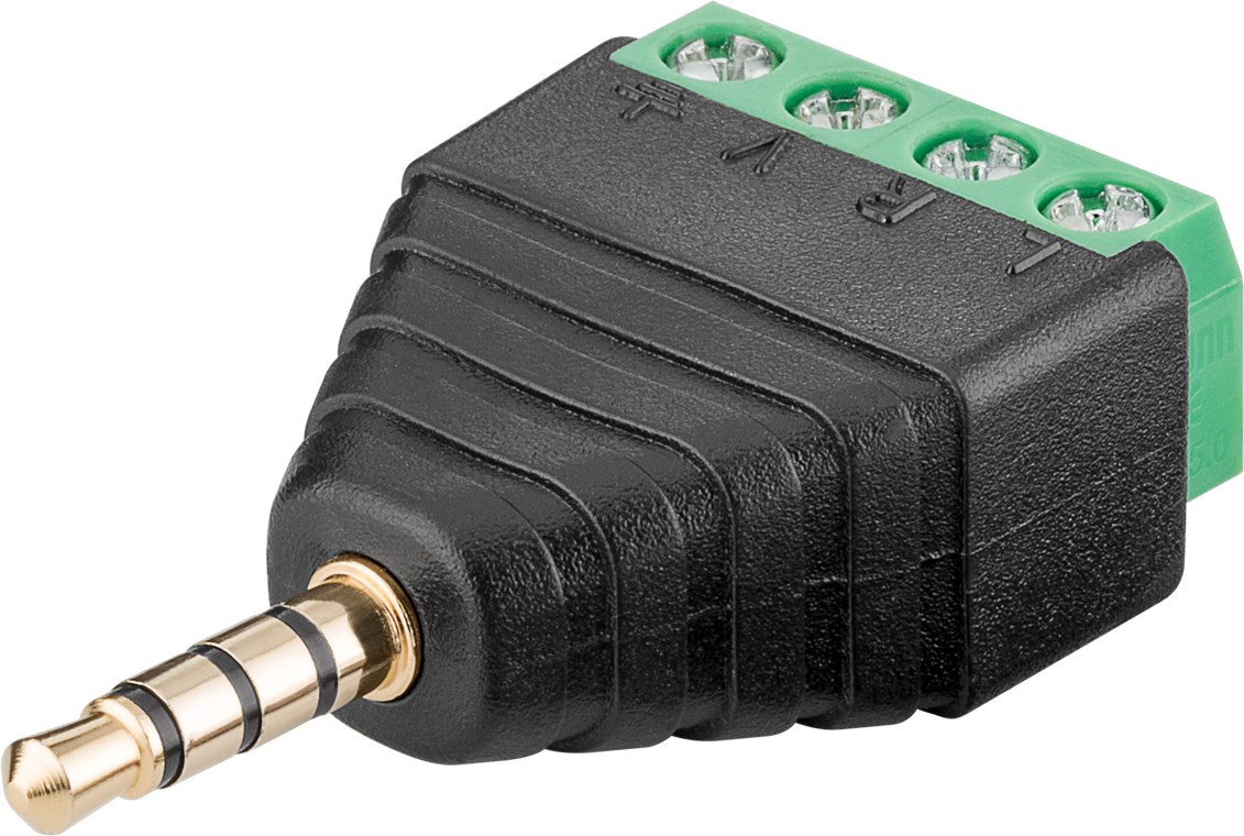 3.5mm hane 4-pol skruvplint