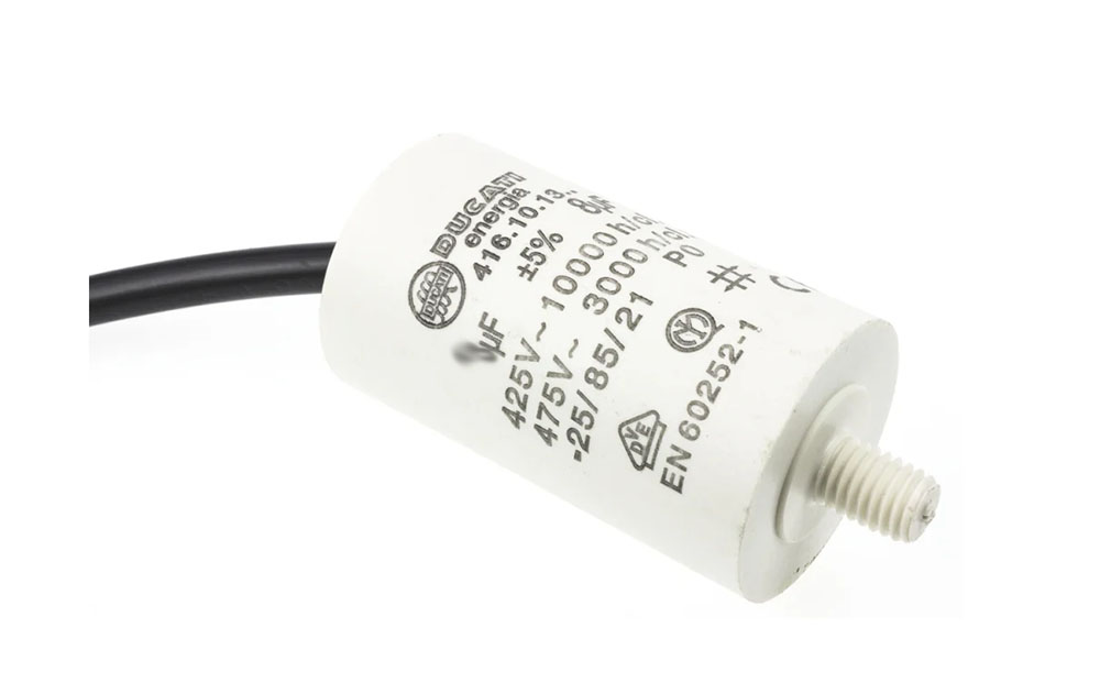 Motorkondensator 12uF 425-475VAC med kabel