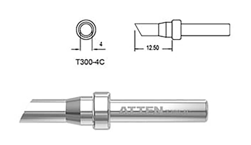 Lödspets T300-4C snedskuren 4mm