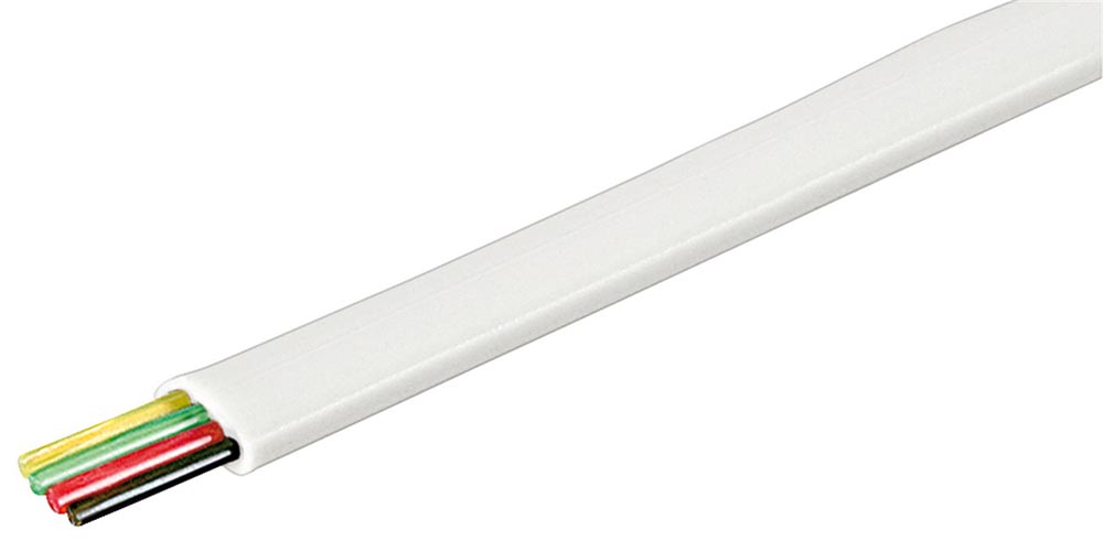 4 ledare flat modularkabel för signal- och tele vit
