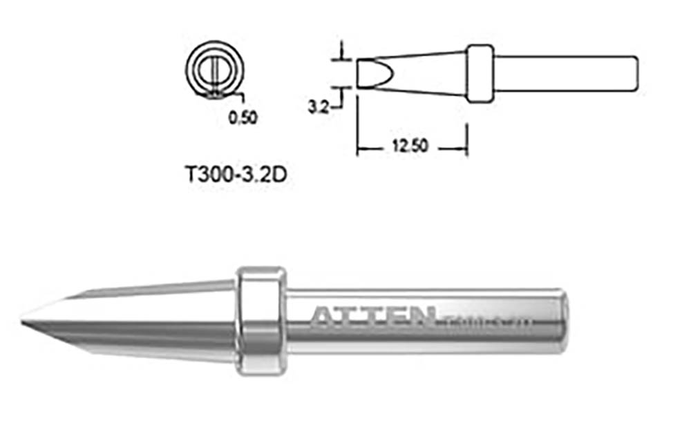 Lödspets T300-3.2D mejsel 3.2 mm