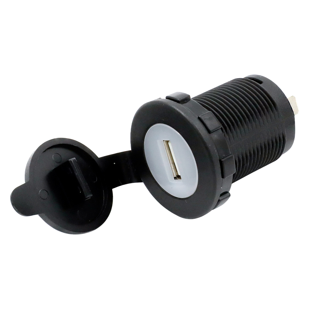 Infällt ladduttag USB-A 2.1A 12-24V med lock