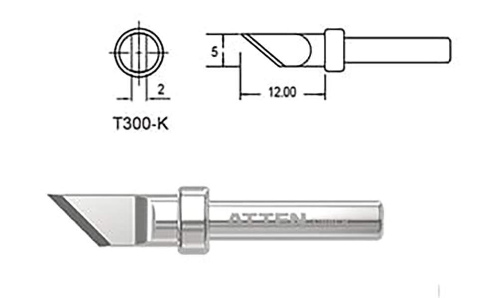 Lödspets T300-K knivform 5mm