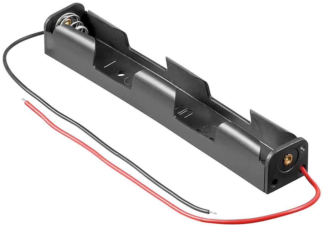 Batterihållare lång 2x AA kabelanslutning