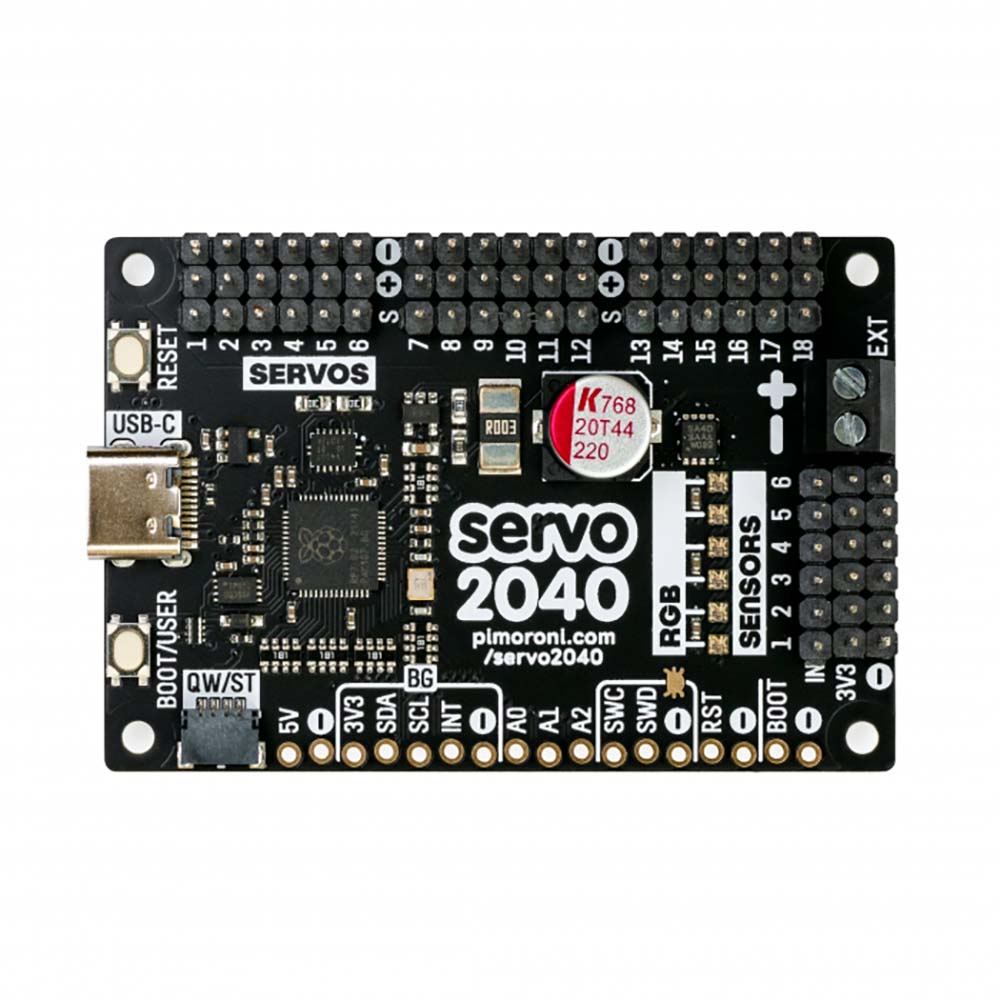 Servokontroller 18 kanaler med RP2040 USB-C