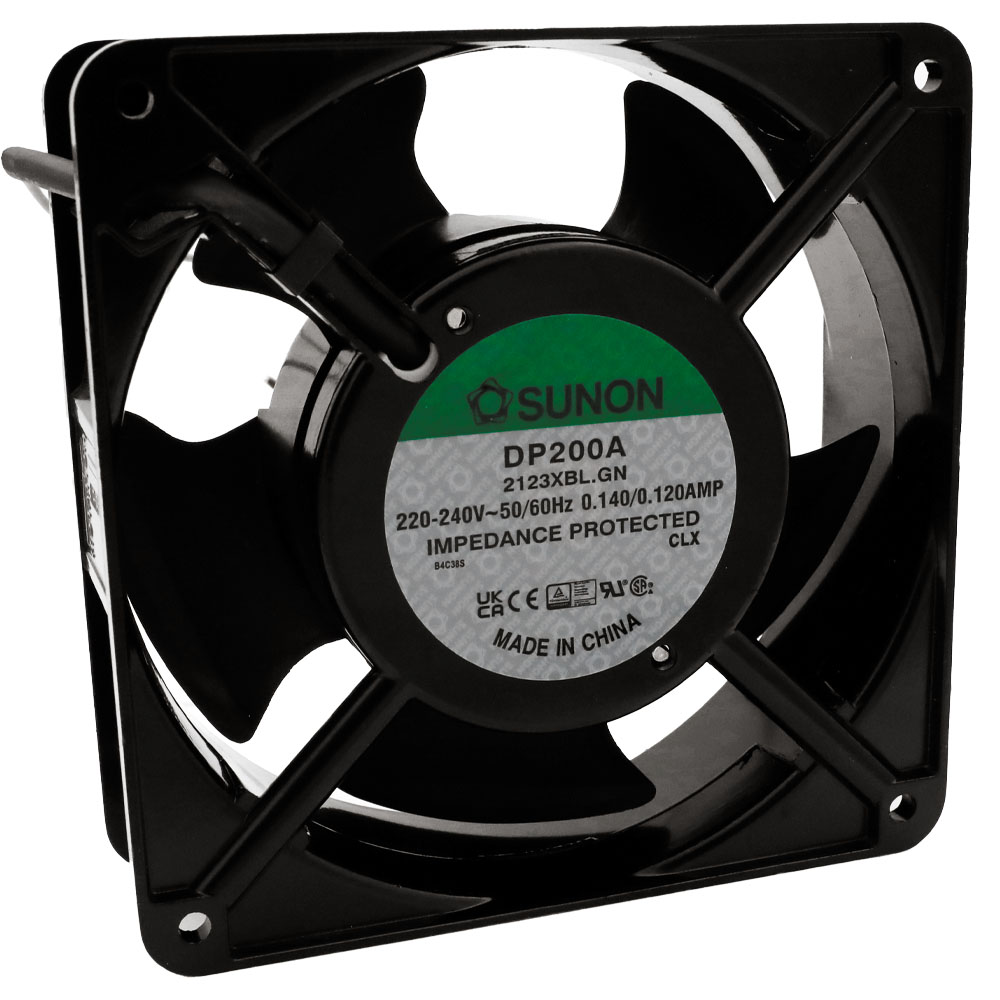 Fläkt 120x120x38mm 230VAC 45dBA 165m³/h