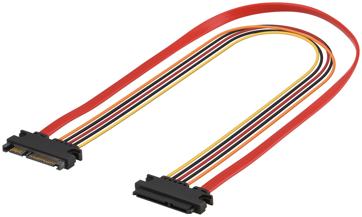 Förlängningskabel SATA data + power 0.5m