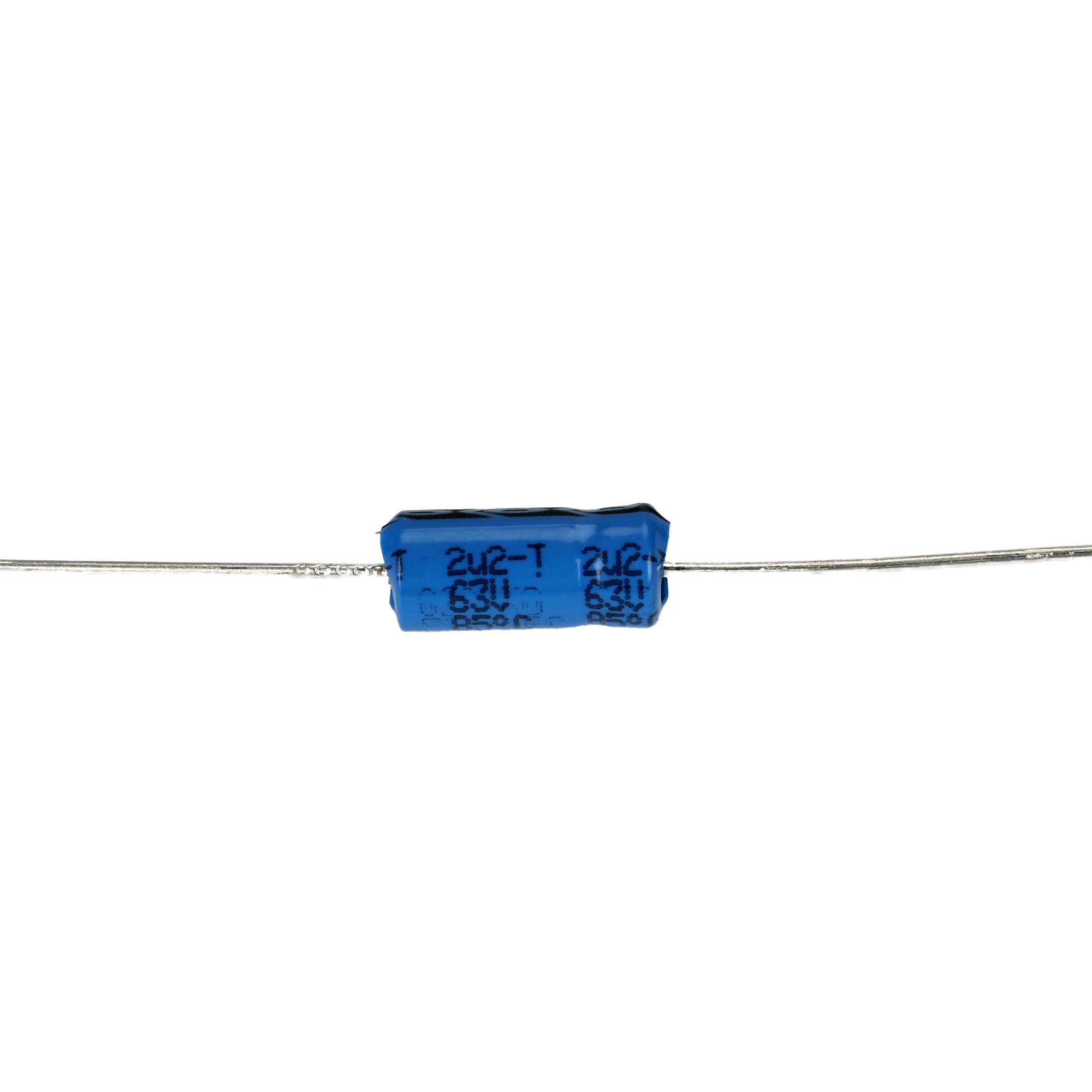 Elektrolytkondensator 2.2uF 63V axiell ø4.5x10mm 2000h