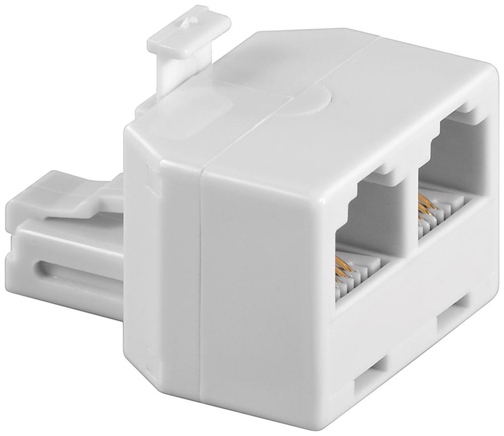 RJ11 förgreningsadapter rak M-F-F