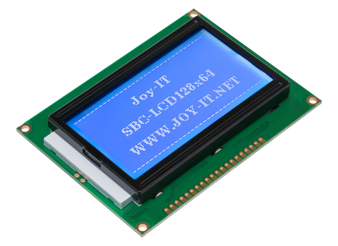 LCD grafisk 128x64 vit/blå SPI och parallell 5V