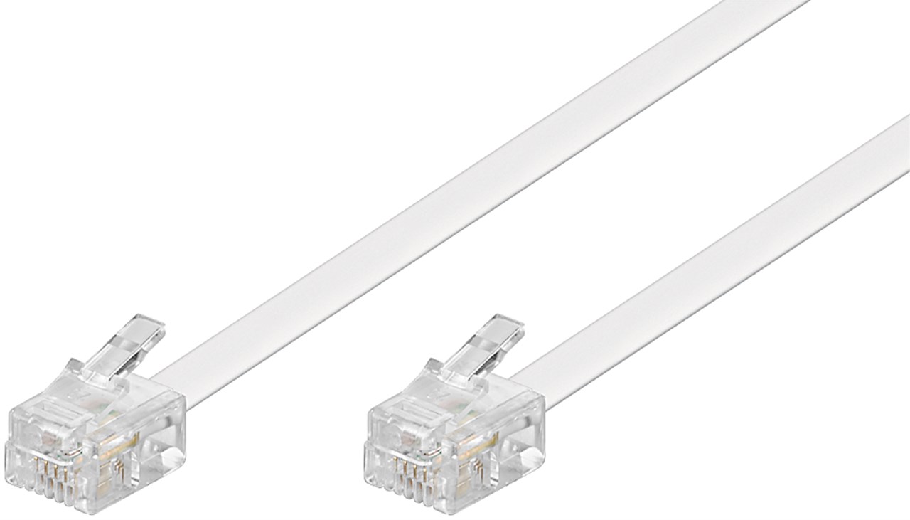 RJ11 modular signal- och telekabel 3m vit