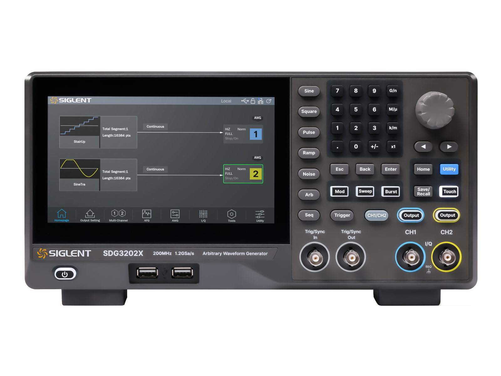 Funktionsgenerator 2-kan 200 MHz Siglent SDG3202X