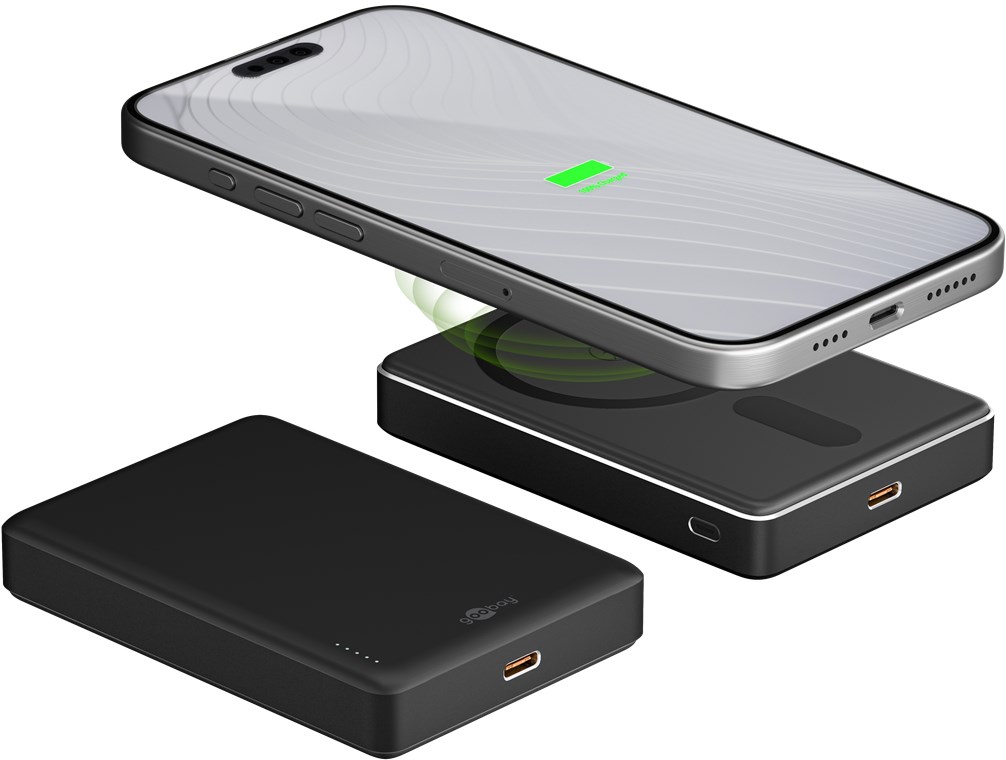 Powerbank 10000mAh USB-C PD med magnet och trådlös laddning