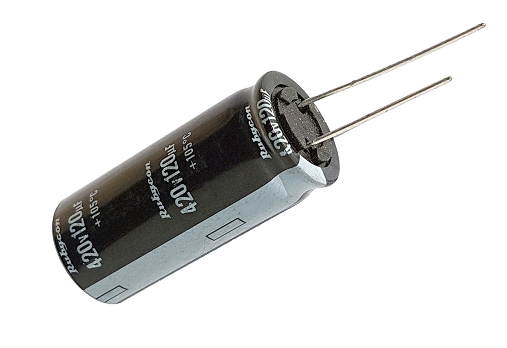 Elektrolytkondensator 120uF 420V 105C ø18x30mm 2000h
