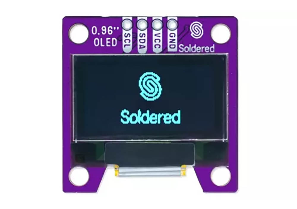 0.96" OLED 128x64px blå - Qwiic