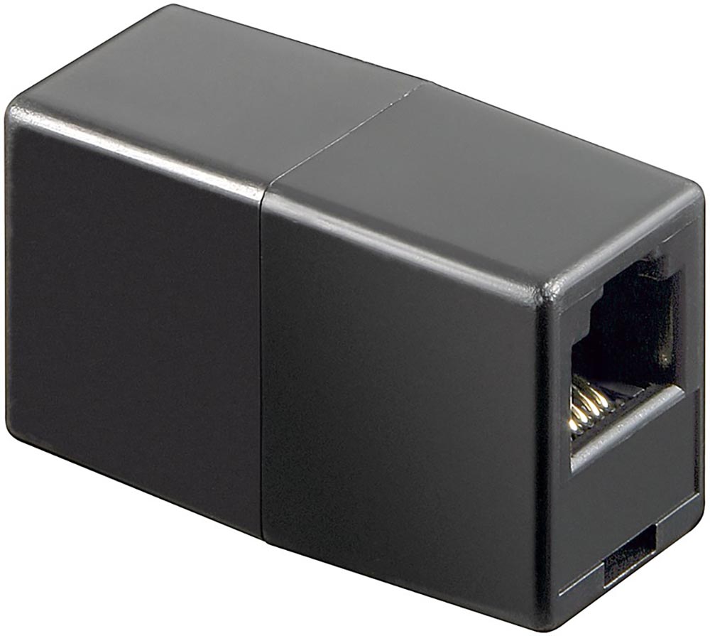 RJ11 modularadapter svart rak