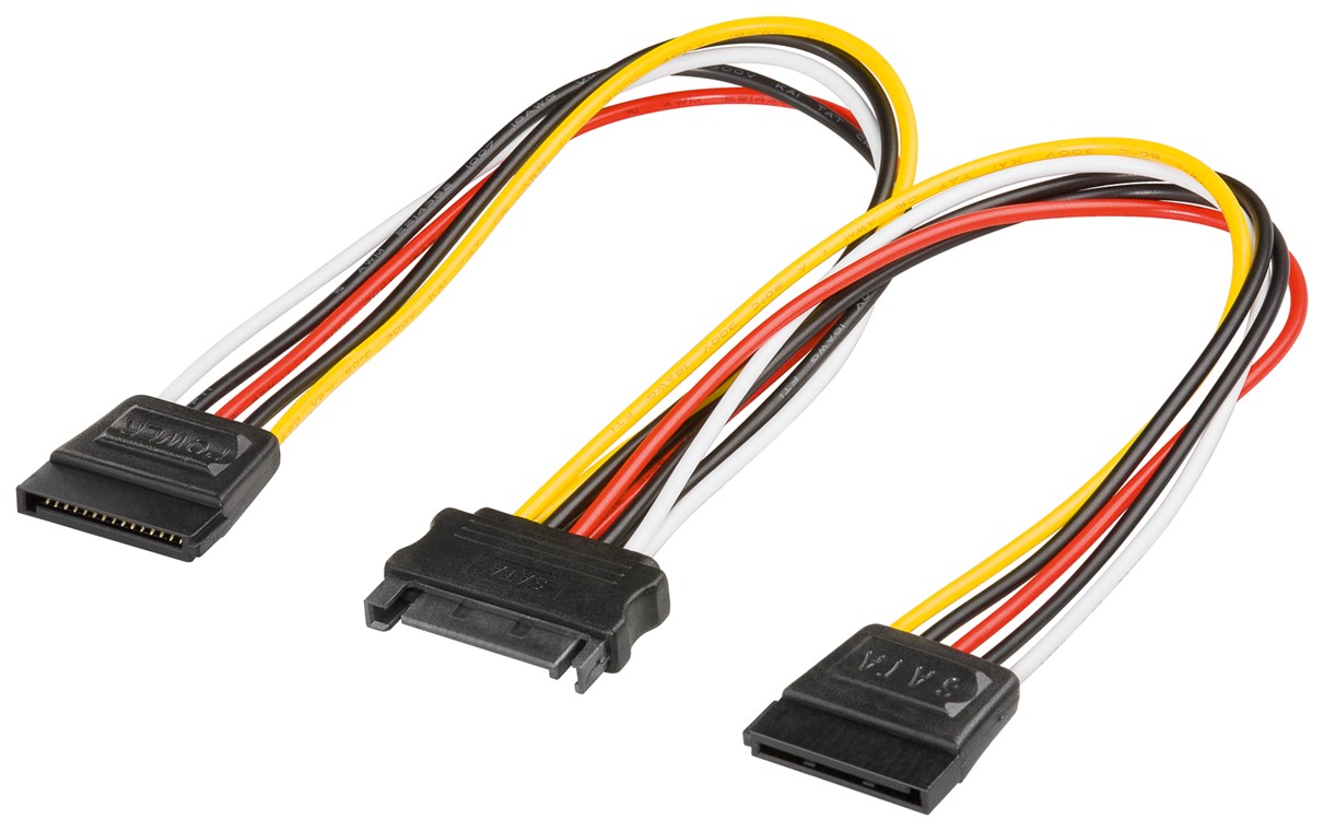 Förgreningskabel SATA power 15-pin hane till 2x hona