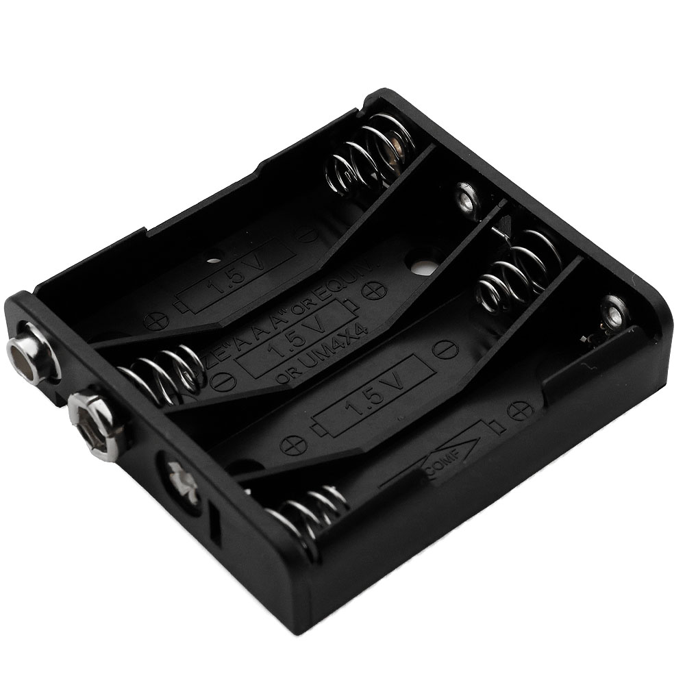 Batterihållare 4x AAA kontakt (6F22)