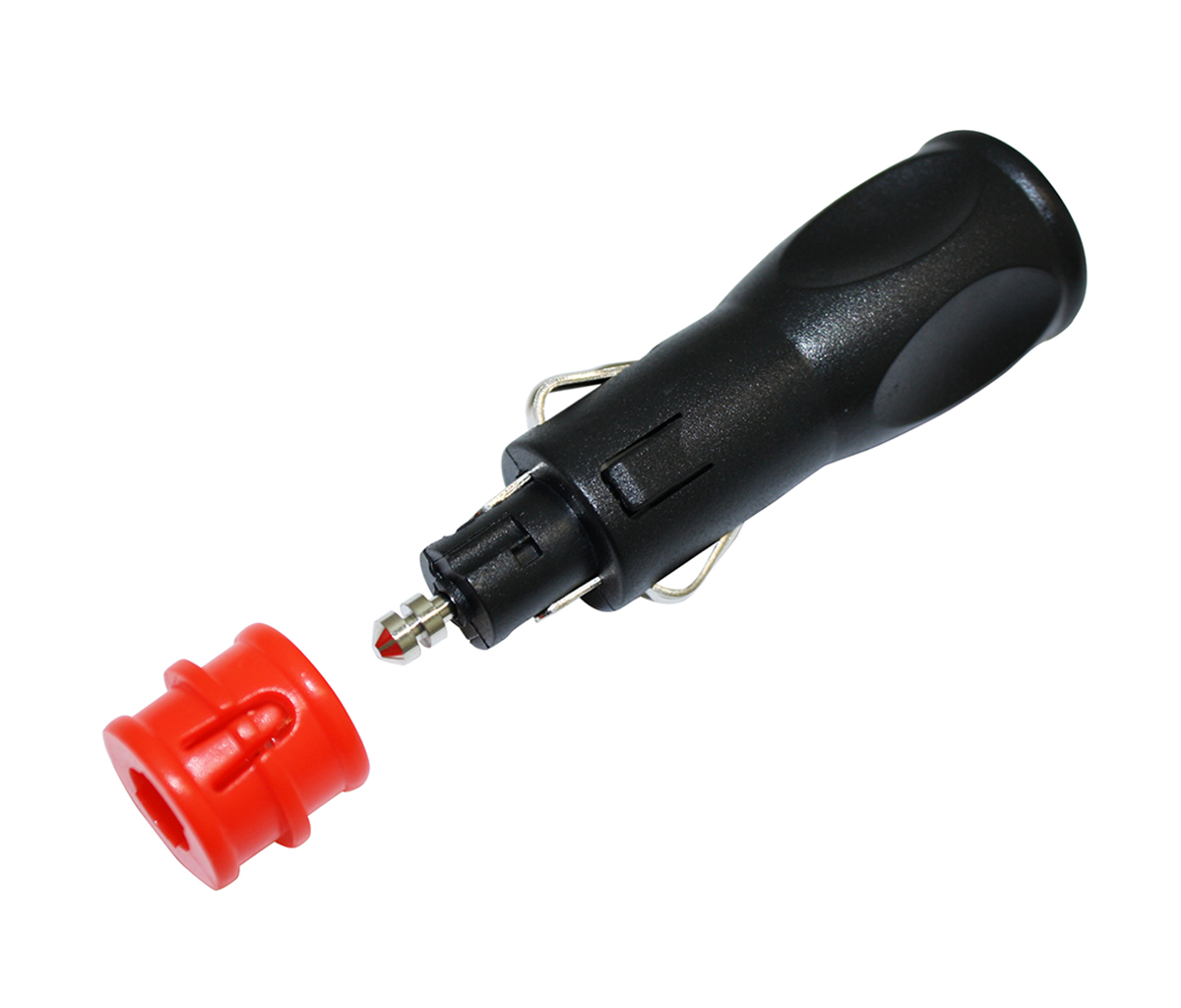 12V kontakt cigg/DIN 8A säkring med dragavlastning 12/21mm