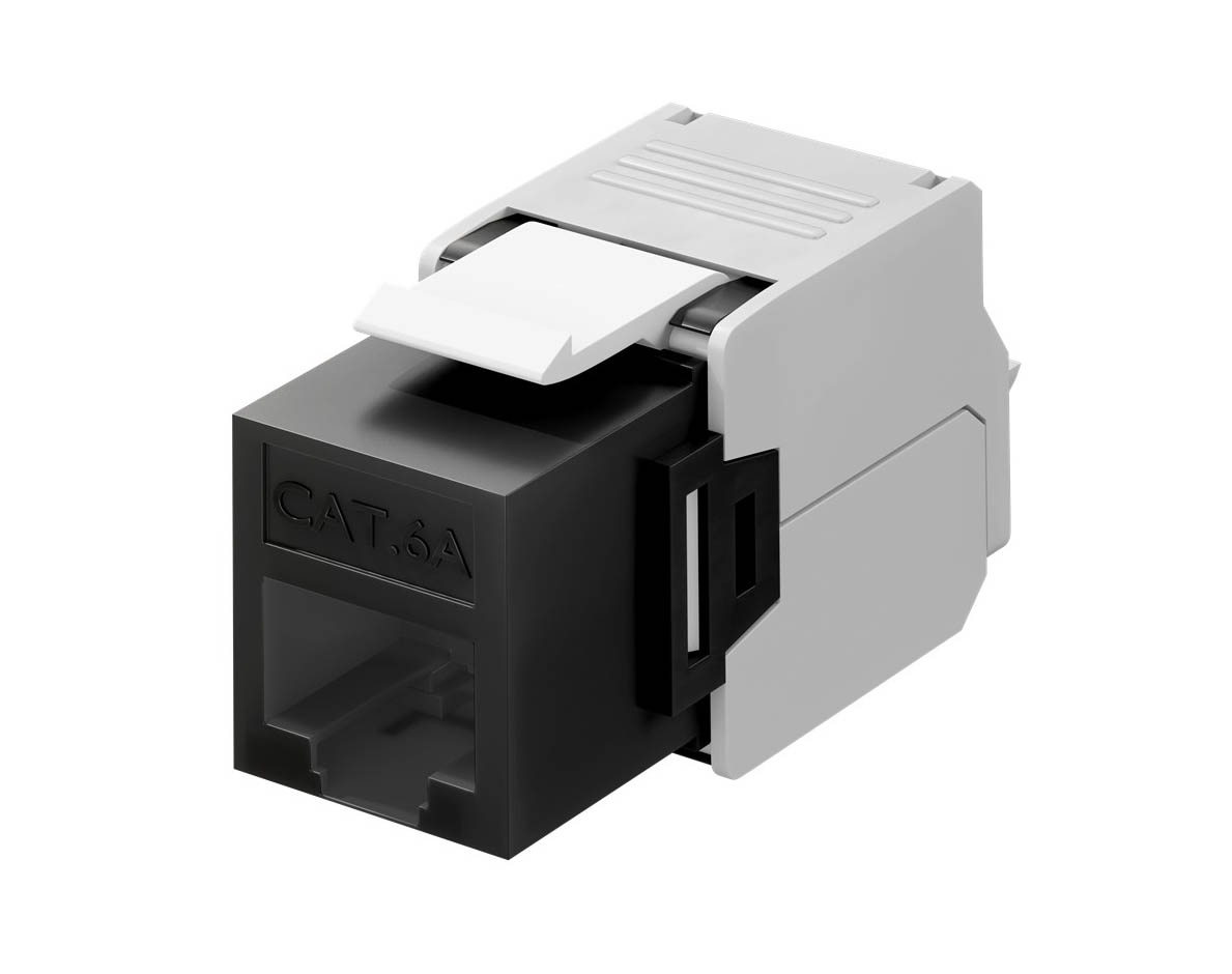 Keystone-modul Cat6A UTP tool-free svart