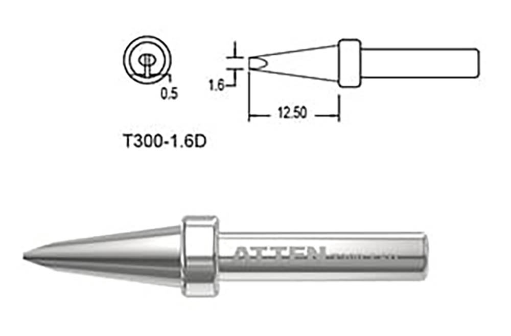 Lödspets T300-1.6D mejsel 1.6mm