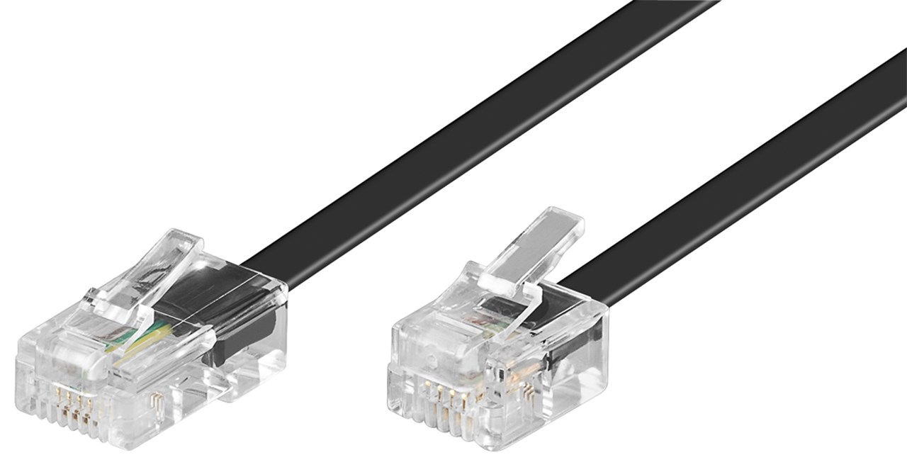 RJ45 till RJ11 modular signal- och telekabel 5m svart