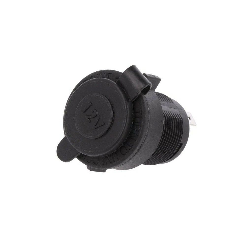 12V runt infällt cigg-uttag med tätt lock 21mm