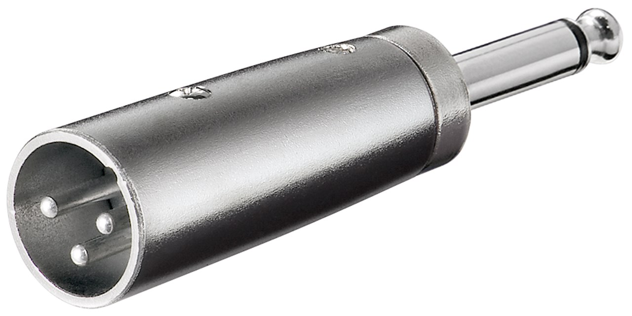 Adapter 3-pol XLR hane till 6.3mm hane mono