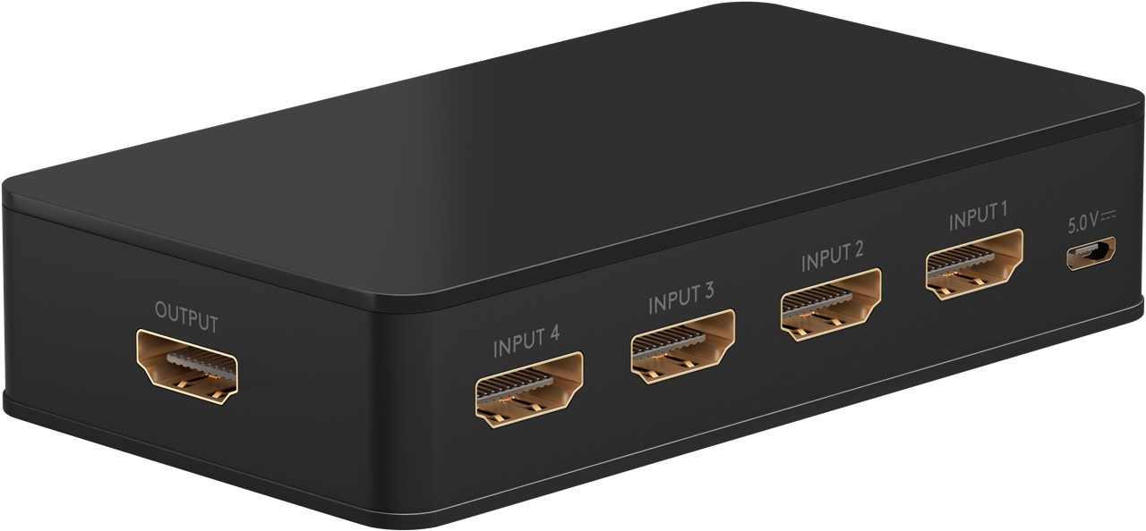 HDMI-switch 4 till 1 med fjärr - 4K @ 60Hz